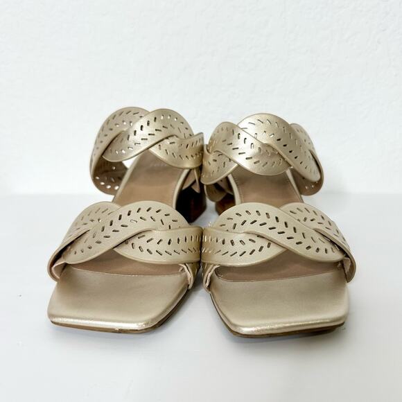 Joie Gold Sandals Size 10 Block Heal - Picture 2 of 6